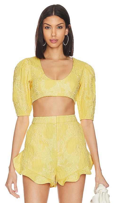 Camila Coelho OBERTEIL KAHLO in Yellow. Größe XS. Also in L, M
