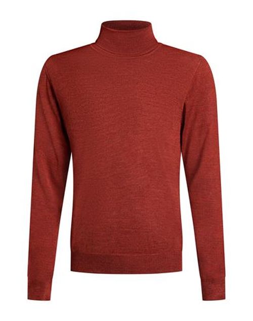 Man Turtleneck Rust Size L Merino Wool, Acrylic
