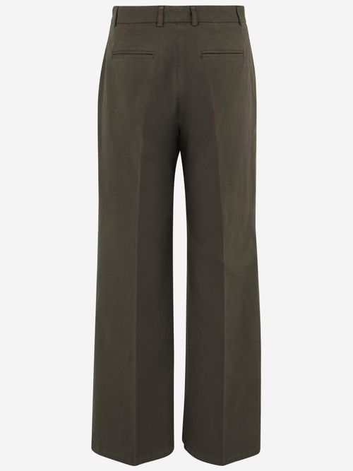 Stretch Cotton Trousers — Green