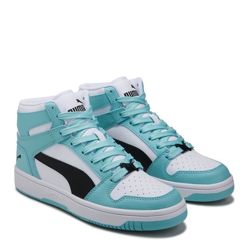 Kids' Rebound Layup High Top Sneaker Big Kid Shoes (White/Blue/Black)