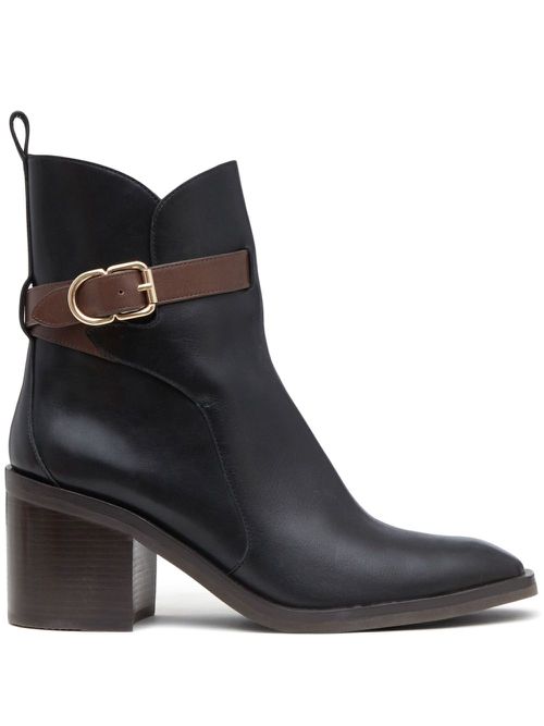 Alexa 70mm leather boots - Black