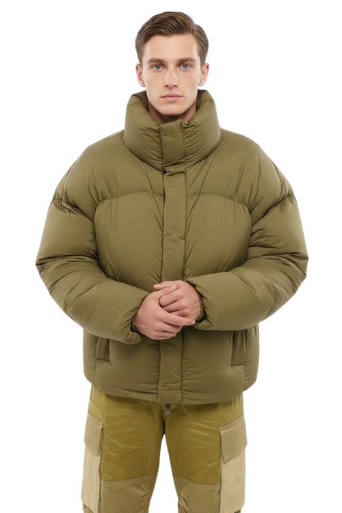 Green Quilted Turtle Neck Jacket