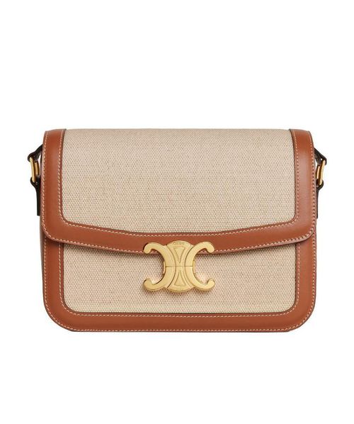 CLASSIQUE TRIOMPHE BAG IN TEXTILE AND CALFSKIN