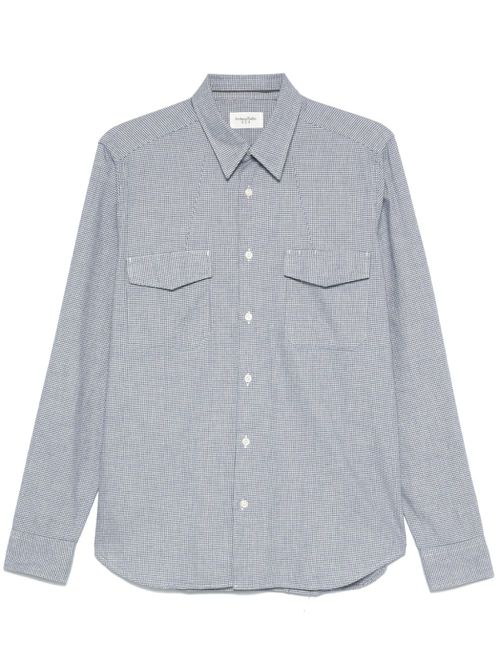 Dogtooth-pattern shirt - Blue