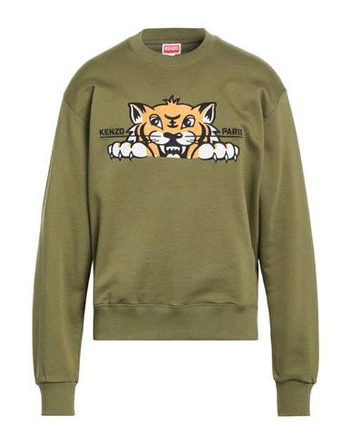 Man Sweatshirt Military green Size S Cotton