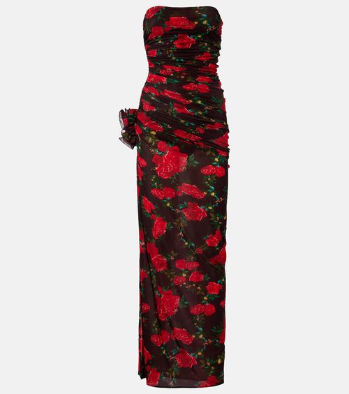 Floral ruched gown