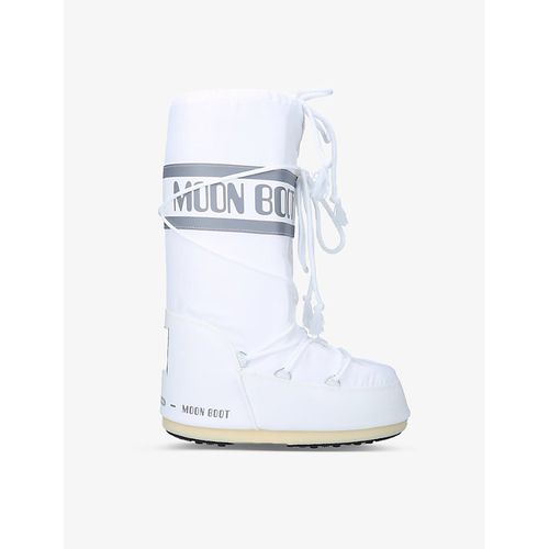 Womens White Icon Junior Branded Nylon Snow Boots