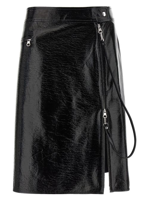 Zipped Vinyl Skirt