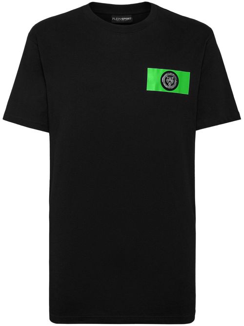 SS logo-patch cotton T-shirt - Black