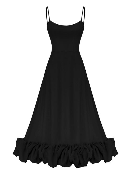 POST MERIDIEM flounce bustier midi dress - Black