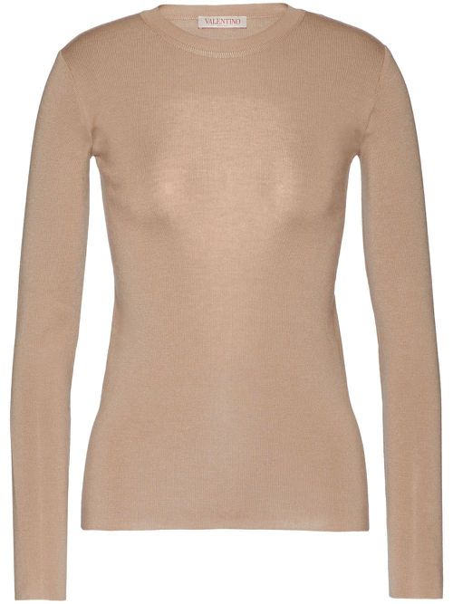 Open-back knitted top - Neutrals