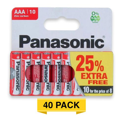 TEMU Panasonic Aaa Batteries 40-pack R03 1.5v Reliable Everyday Power For Clocks, Remotes, Radios & Toy