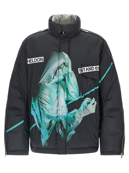 Art Print Goose Down Down Jacket — Black
