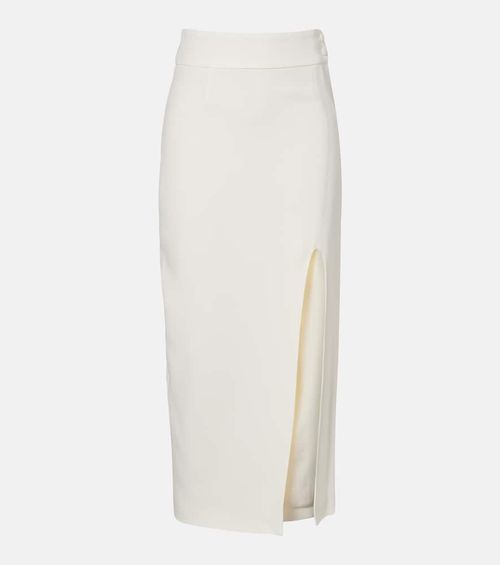 Twill midi skirt