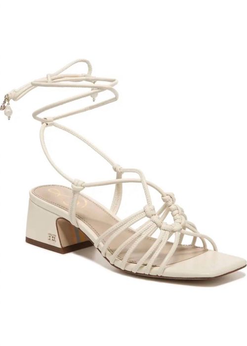 Women's Westley Laceup Block Heel Sandal In Off-White