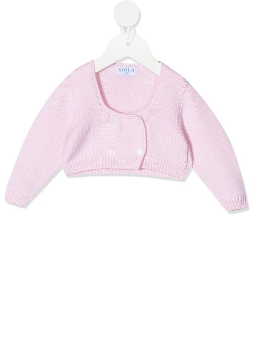 Fine-knit buttoned cardigan - Pink