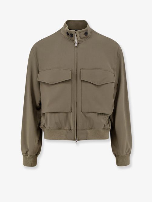 Wool-Blend Utility Jacket — Green