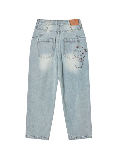 DALGOMM DENIM PANTS ASH BLUE