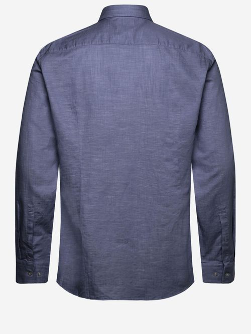 Cotton-Linen Shirt — Navy