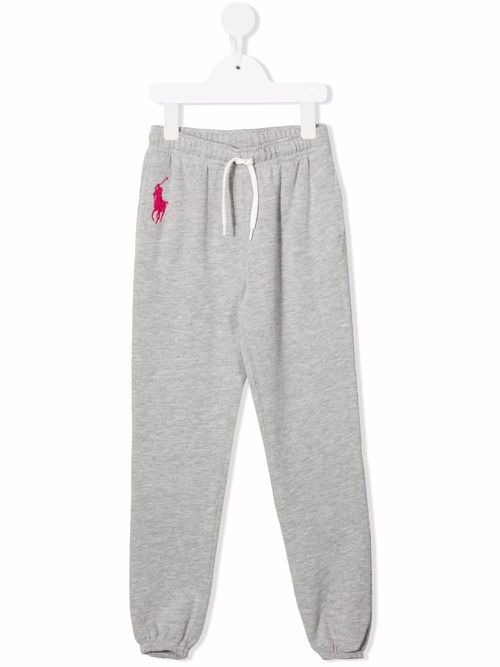 Embroidered Polo Pony track pants - Grey