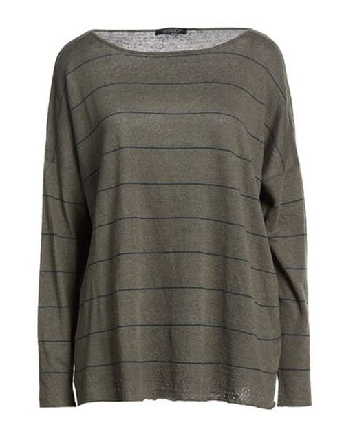 Woman Sweater Military green Size 10 Linen, Cotton