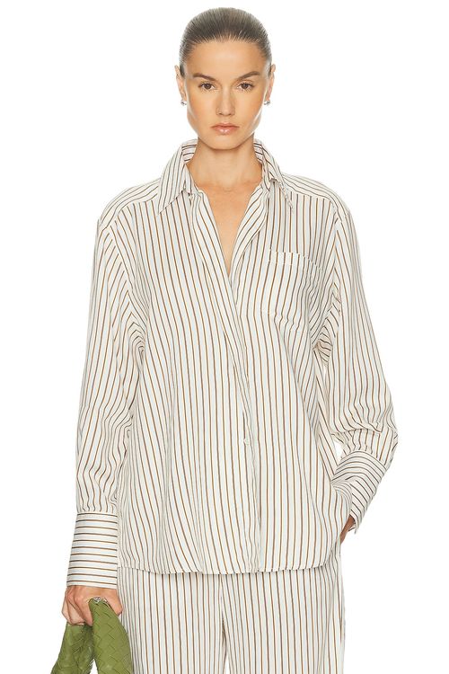 House of Dagmar Fluid Stripe Shirt in Crea