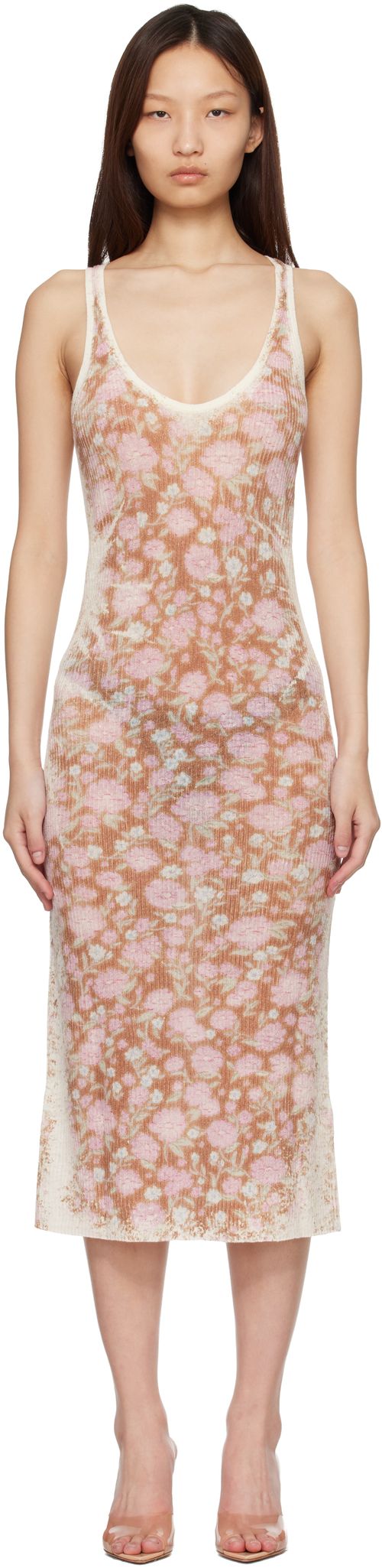 Pink & Beige M-Blom Midi Dress