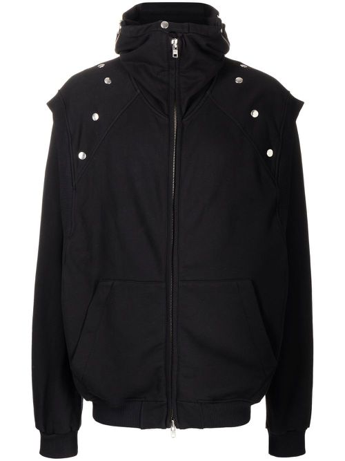 Hooded zipped-up jacket - Black
