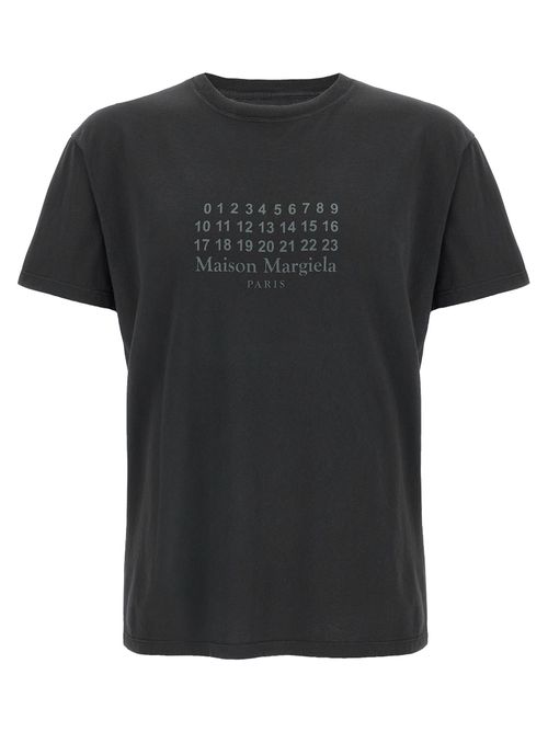 Numeric Signature Print Cotton T-Shirt — Black