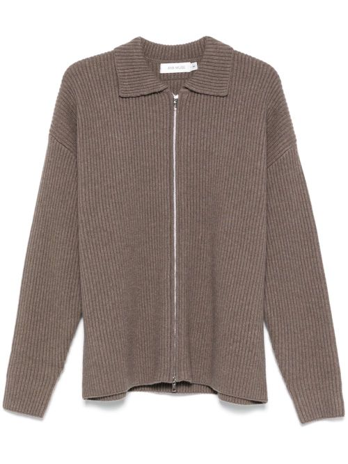 Ribbed cardigan - Brown