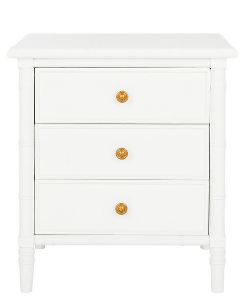 Mina Modern Coastal 3 Drawer 25in Bamboo Nightstand