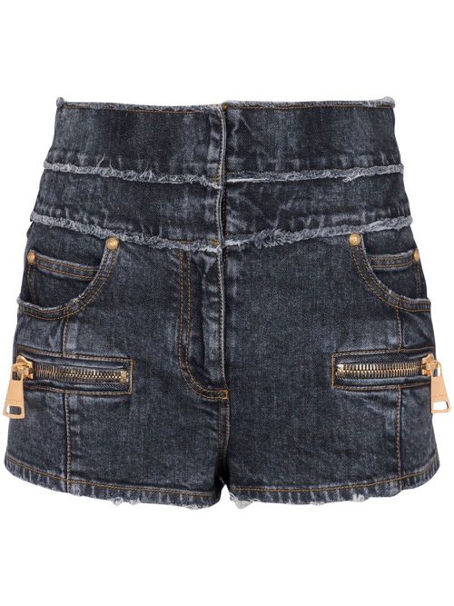 Multi-pocket denim shorts - Blue