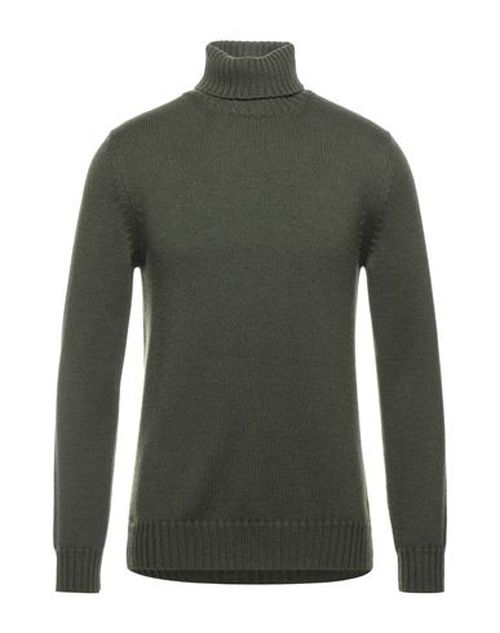 Man Turtleneck Military green Size 36 Merino Wool