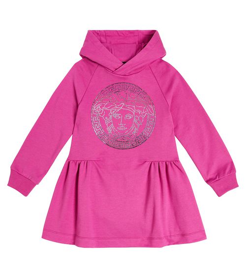 Versace Kids Embellished cotton sweater dress