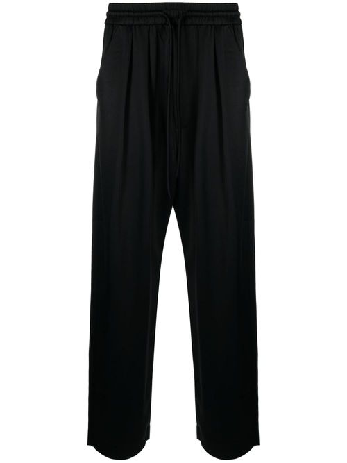 Satin straight-leg trousers - Black