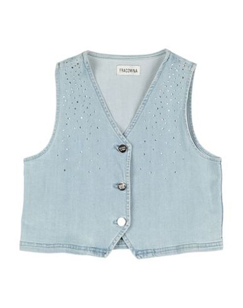 Kid Girl Tailored Vest Blue Size 12 Cotton, Elastane