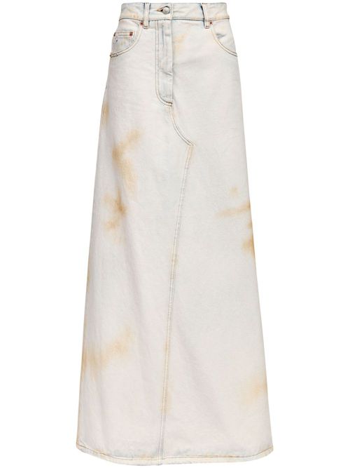 Logo-patch midi skirt - Blue