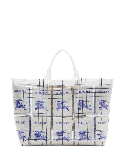 EKD logo-tag transparent tote bag - White