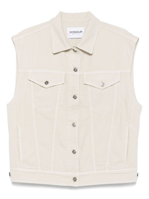 Crochet-panelling vest - Neutrals
