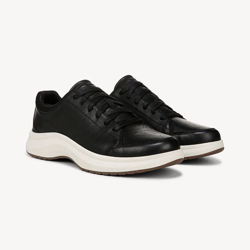 Beyond Comfort Men's Feel Great Plantar FascIItis Lace Up Sneaker Shoes Black Leather DRSBC