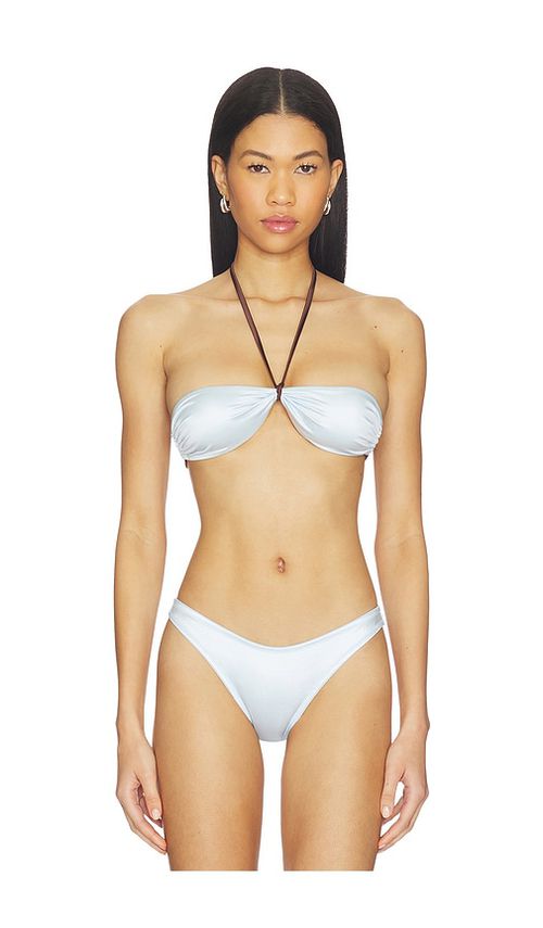 LIONESS Bloom Bikini Top in Baby Blue. - M also in L, S