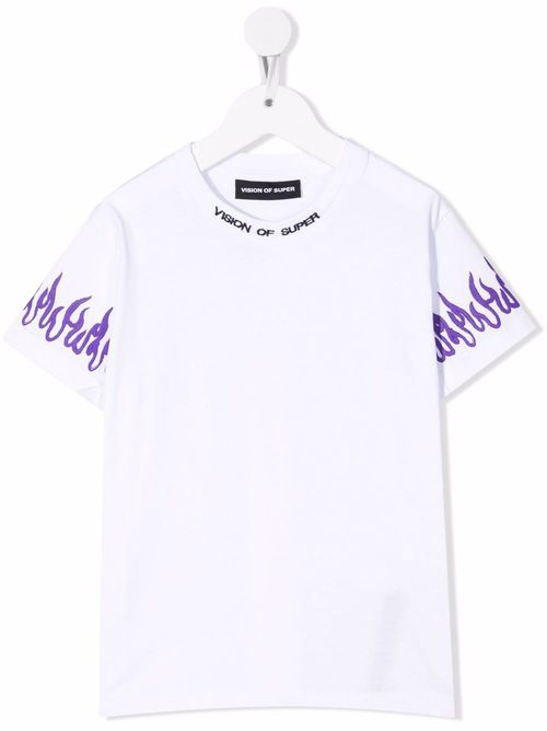 Flame-sleeve T-shirt - White