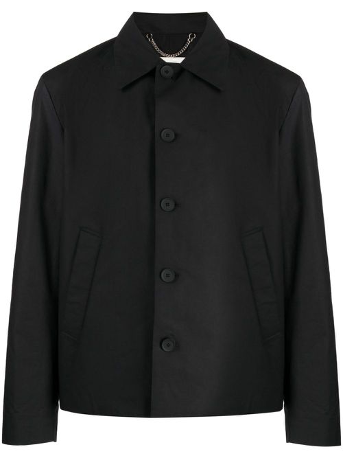 Quilted buttoned shirt jacket - Black