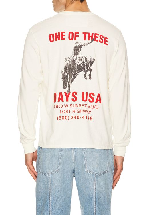 ONE OF THESE DAYS Break On Through Long Sleeve Tshirt in Bone - White. L also in M, S, XL/1X, XXL/2X