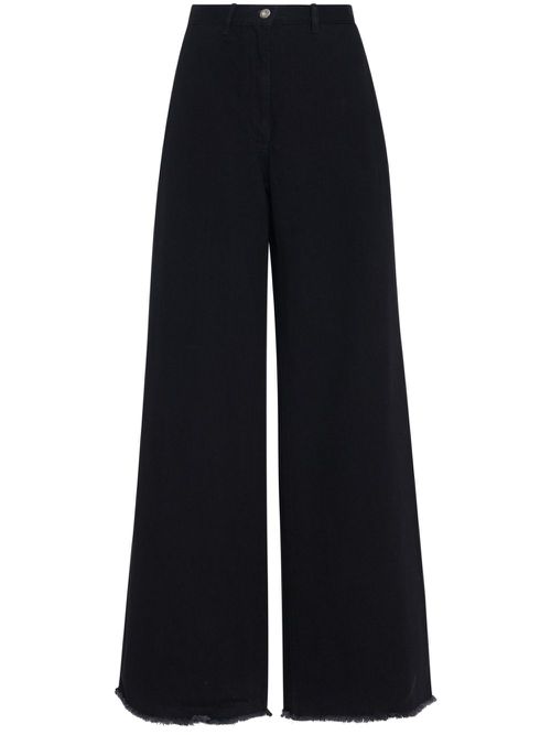 Wide-leg flared jeans - Black
