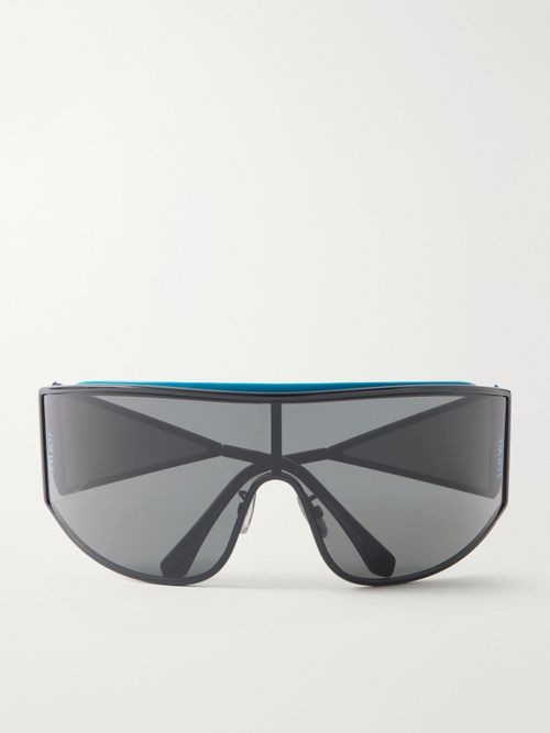 Metal Mask-frame Sunglasses - Gray