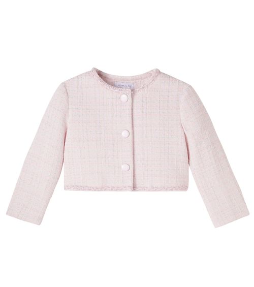 Cropped cotton-blend lamé tweed jacket