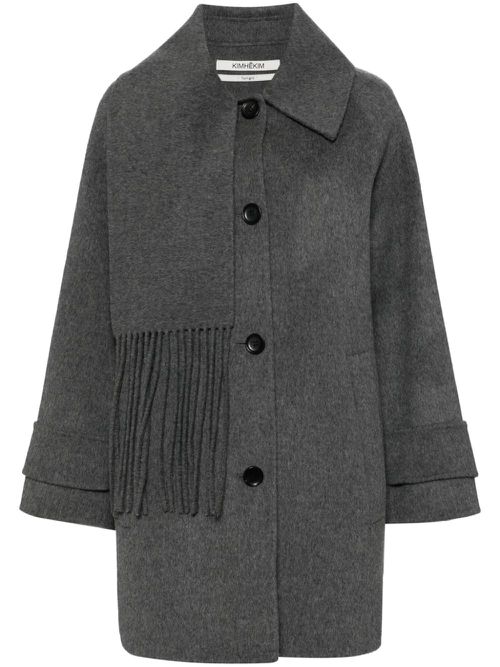 Fringe-edged coat - Grey