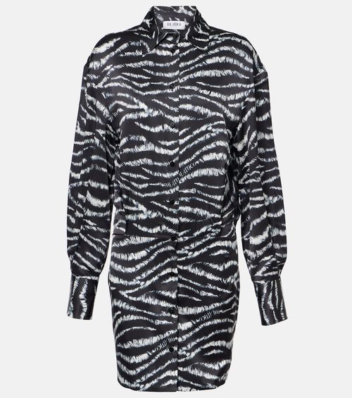 Silvye zebra-print satin shirt dress