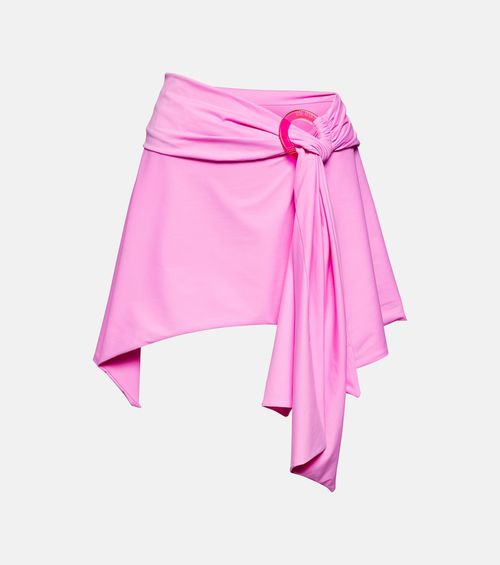 Asymmetric lycra miniskirt